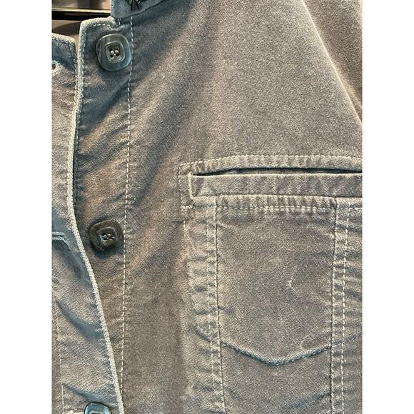 Sigrid Olsen Vintage Gray Brushed Cotton Beaded Collar Jacket Petite 8 - Picture 5 of 10